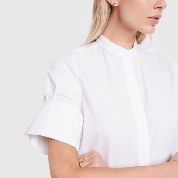 G. Label / White Short Sleeve Blouse / Size 0 - Picture 2 of 9